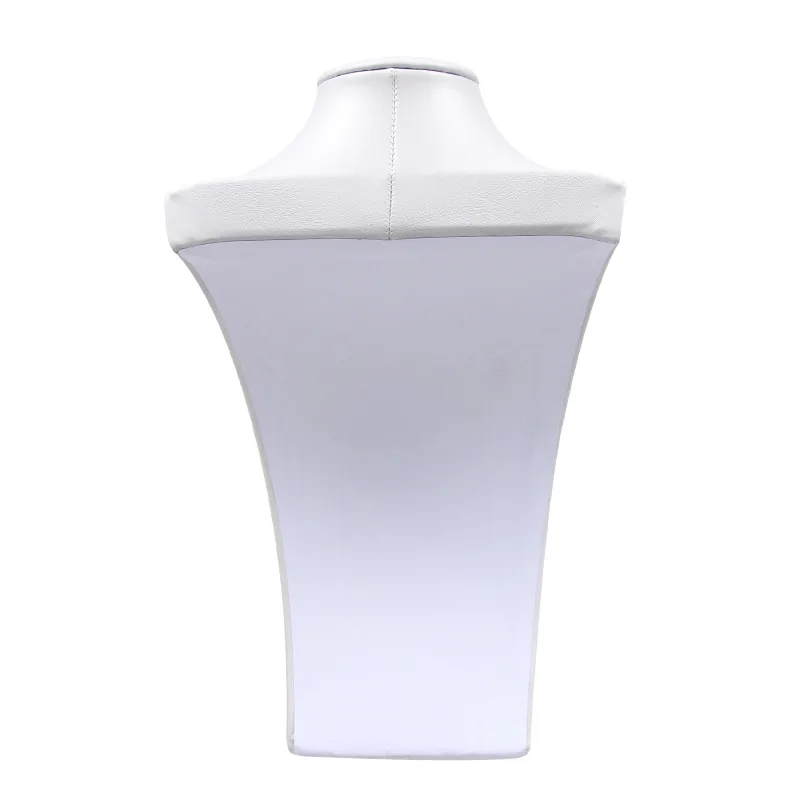 25cm White PU Leather Mannequin Wooden Rack Portrait Necklace Pendant Display Showcase Bust Stand Holder For Necklace