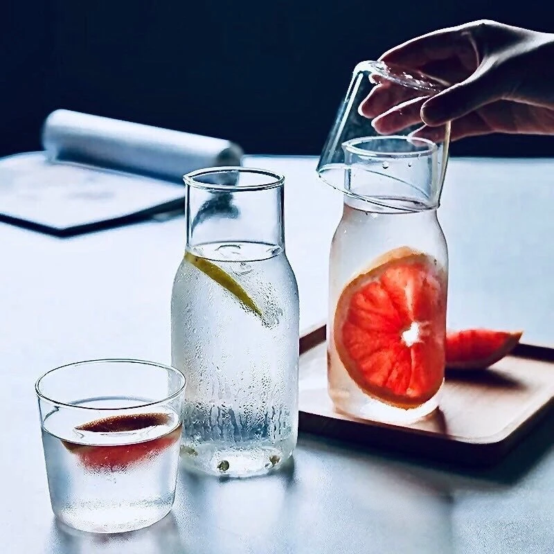 Japanese Style Water Jug And Cup Set High Borosilicate Glass Cold Kettle With Lid Fruit Tea Milk Decanter Cocktail Coffee Pot 1