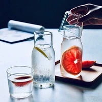 Japanese Style Water Jug And Cup Set High Borosilicate Glass Cold Kettle With Lid Fruit Tea Milk Decanter Cocktail Coffee Pot 1
