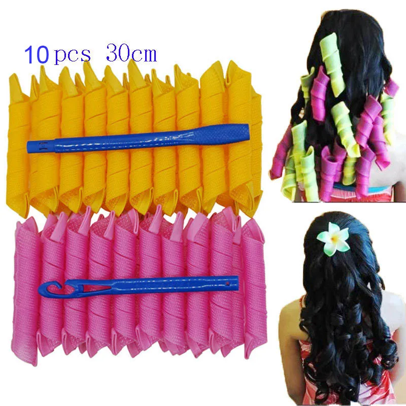 Heatless Curling Headband 12/10pcs No Heat Hair Curls Ribbon Hair Rollers Sleeping Soft Headband Curlers Styling Tools