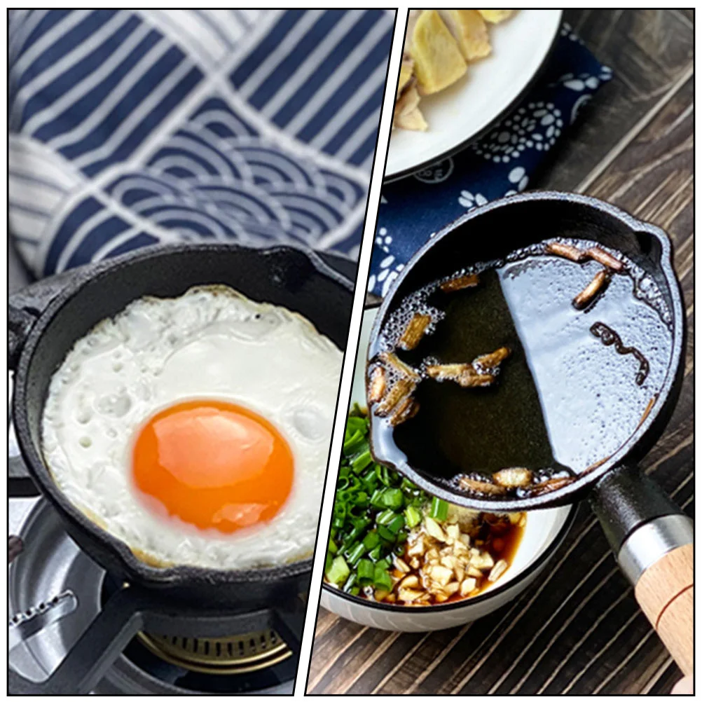 Flat Bottom Not Easy to Non-Stick Pan Small Frying Pan Uncoated Household a  Cast Iron Pan Fried Eggs Steak Pot Induction Cooker - AliExpress