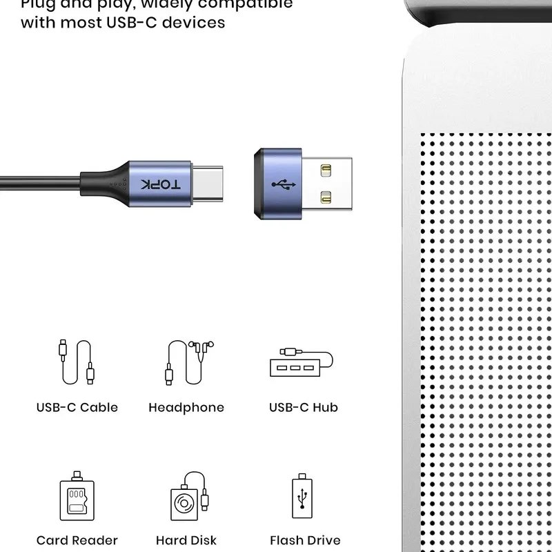 Universal USB-C to USB-A Fast Charging & Data Sync OTG Adapter