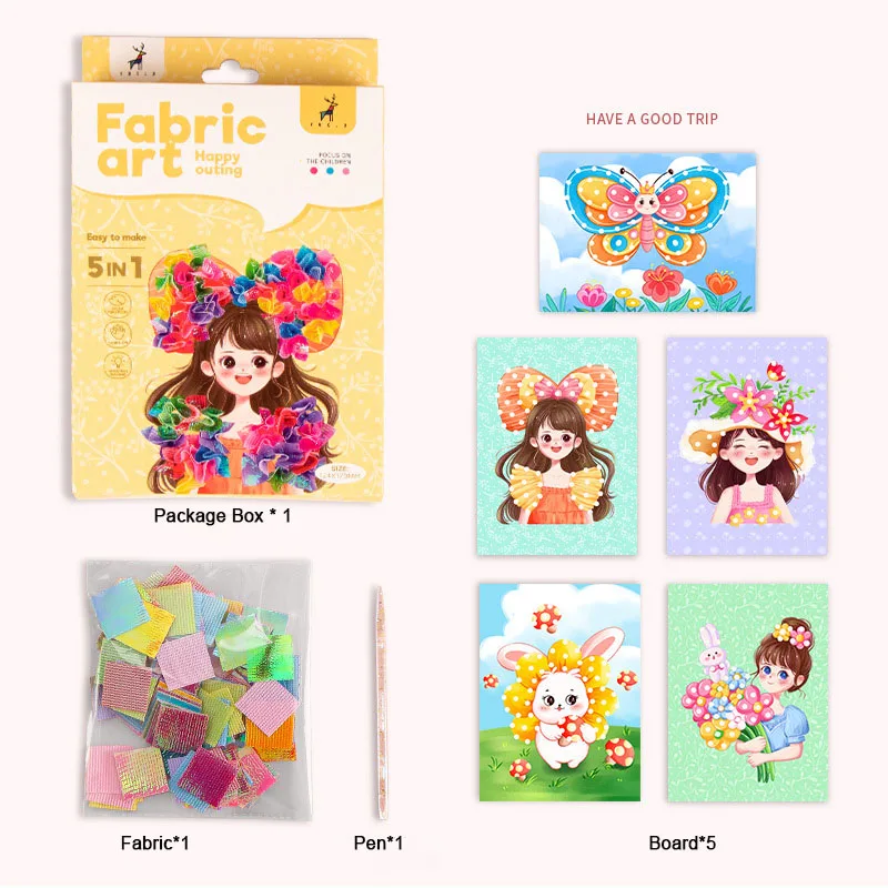 Fabric Art Frenzy: Princess Dress-Up Animal Puzzle & DIY Craft Kit