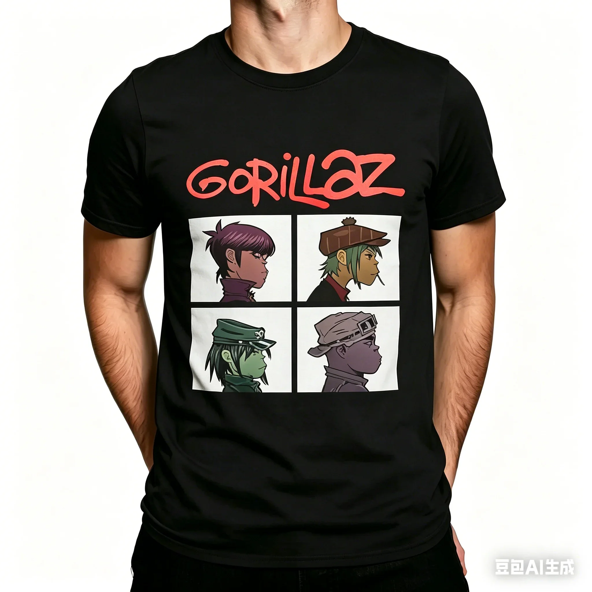 2026 Neue Mode Rock Musik Band Gorillazs T-Shirt für Männer und Frauen Sommer Übergroße Weiche Kleidung Vintage Rundhals Kurzarm Oberteile