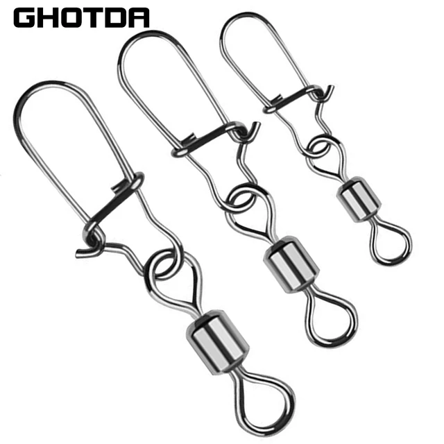 Ghotda 20/50pcs Strong Pull Fishing Snap Small Accessories Strength 3-38kg  Steel Alloy Eight-Ring