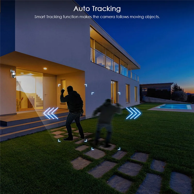 새로운 8MP 4K 듀얼 렌즈 WiFi 카메라 8X 줌 보안 IP 카메라 자동 추..