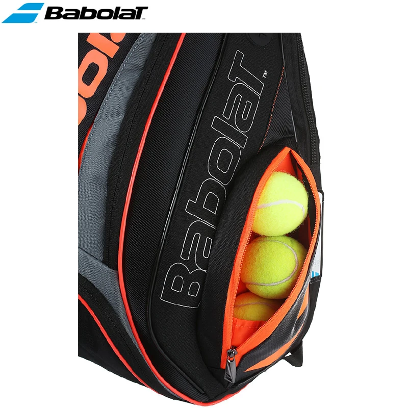 Classic Fluorescent Orange Babolat Tennis Bag Badminton Padel Squash Tennis Rackets Backpack Unisex Shoes Storage Shoulder Bags