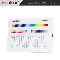 Miboxer Italian Standard 4 zone RGB+CCT touch Panel M4 DC3.3V 2.4G Wireless Controller Transmitting RF Remote Tempered glass