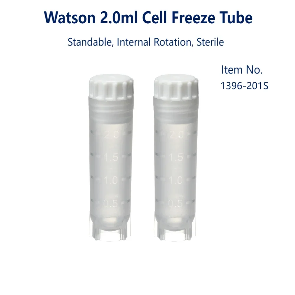 20pcs Watson 1.0ml 2.0ml Cell Freeze Tube Standable Internal External Rotation Sterile DNase RNase-free