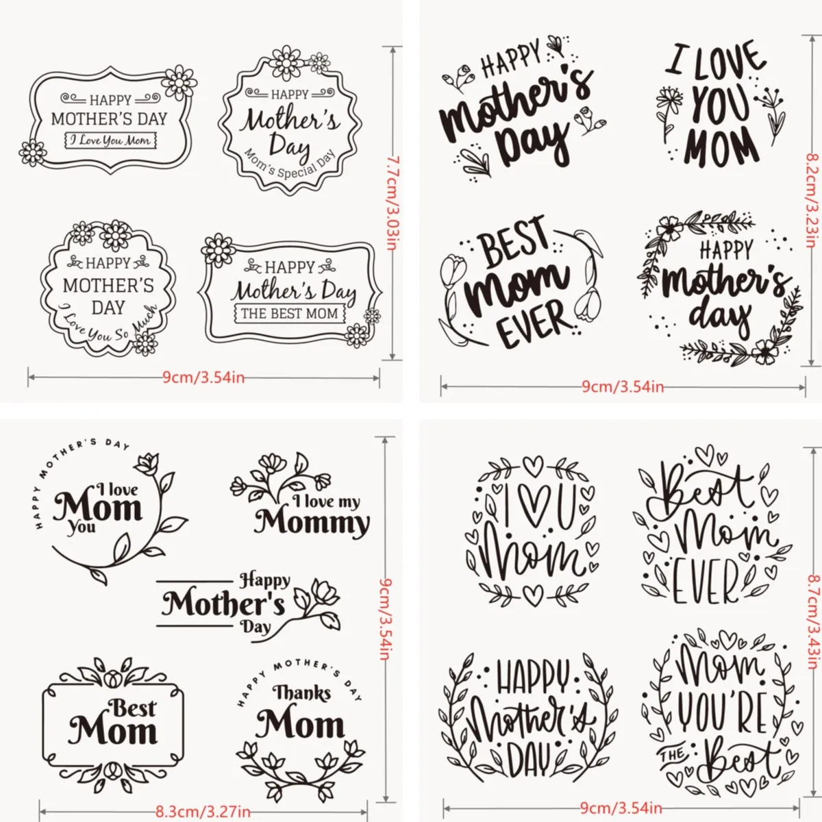 Transparent Clear stamp word Happy Mother's Day