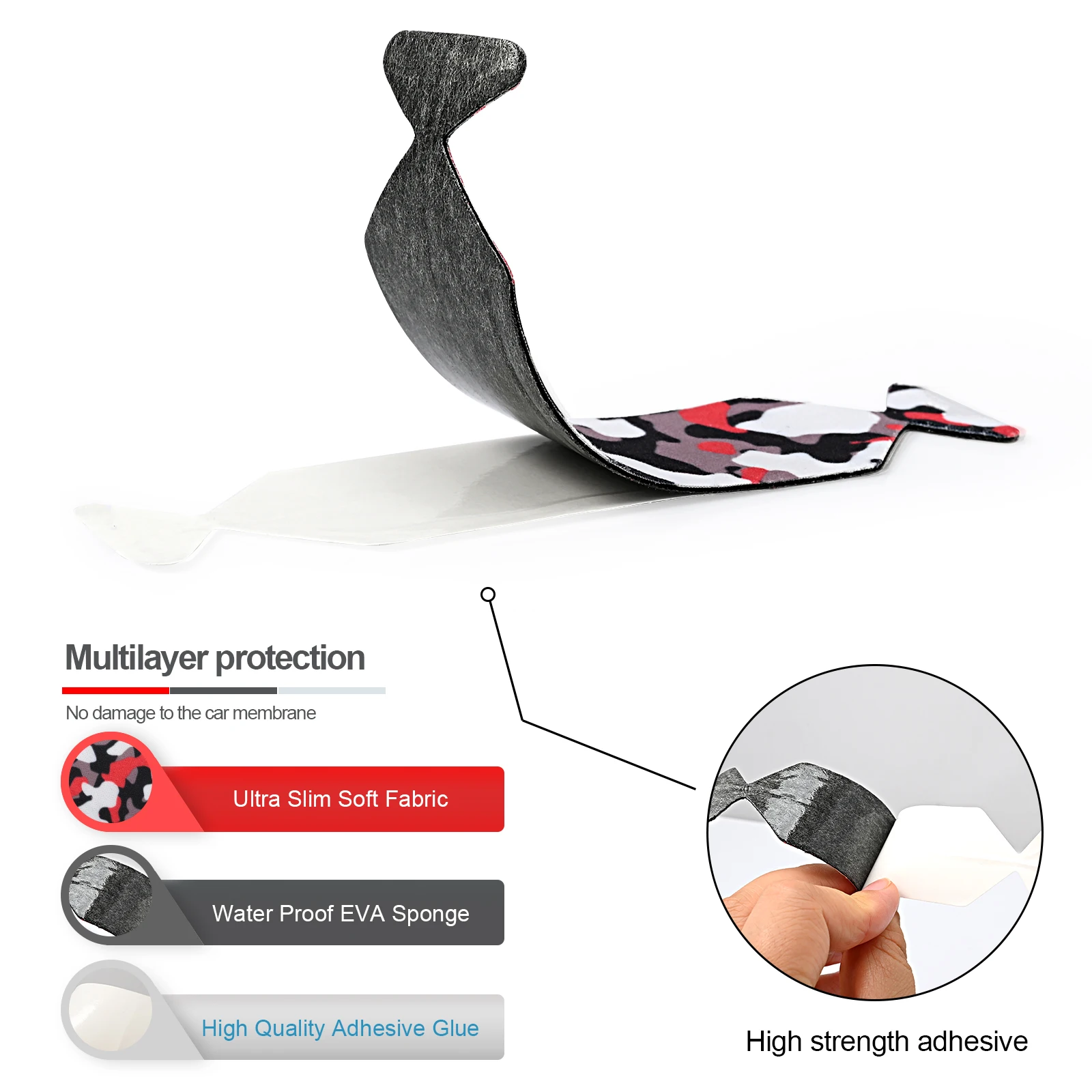 EHDIS 20PCS Spare Felt Fabric Cloth For Wrapping Car Vinyl Squeegee 10CM Scraper Scratch-Free Replacement Edge Protection Tools