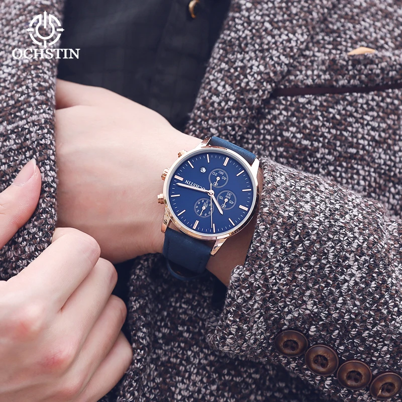 Ochstin Promotional 2024 Pilot Series Personalized Trend Multi functional Quartz Movement Waterproof Watch Men's Quartz Watch