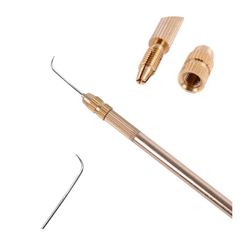 Ventilating Needle for Lace Wig lace wig needles Brass Ventilating Holder and 4 Size Stainless Steel Needles for Make/Repair Lace Wig Needles