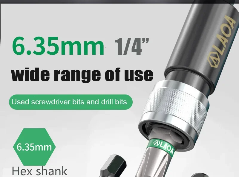 LAOA Schraubendreher-Bit-Adapter Elektrischer Bohrer-Verbindungsstab Schnellwechsel-Verbindungsstab Bit-Verlängerungsstab – Detail 7