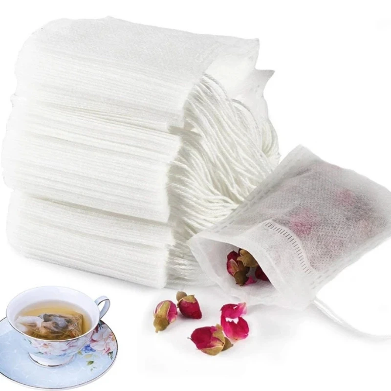 50Pcs Non-Woven Fabric Teabags 5.5 x 7CM Empty Scented Tea Bags With String Heal Seal Filter Paper For Herb Filterate Loose Tea disposable tea filter bags disposable tea bags