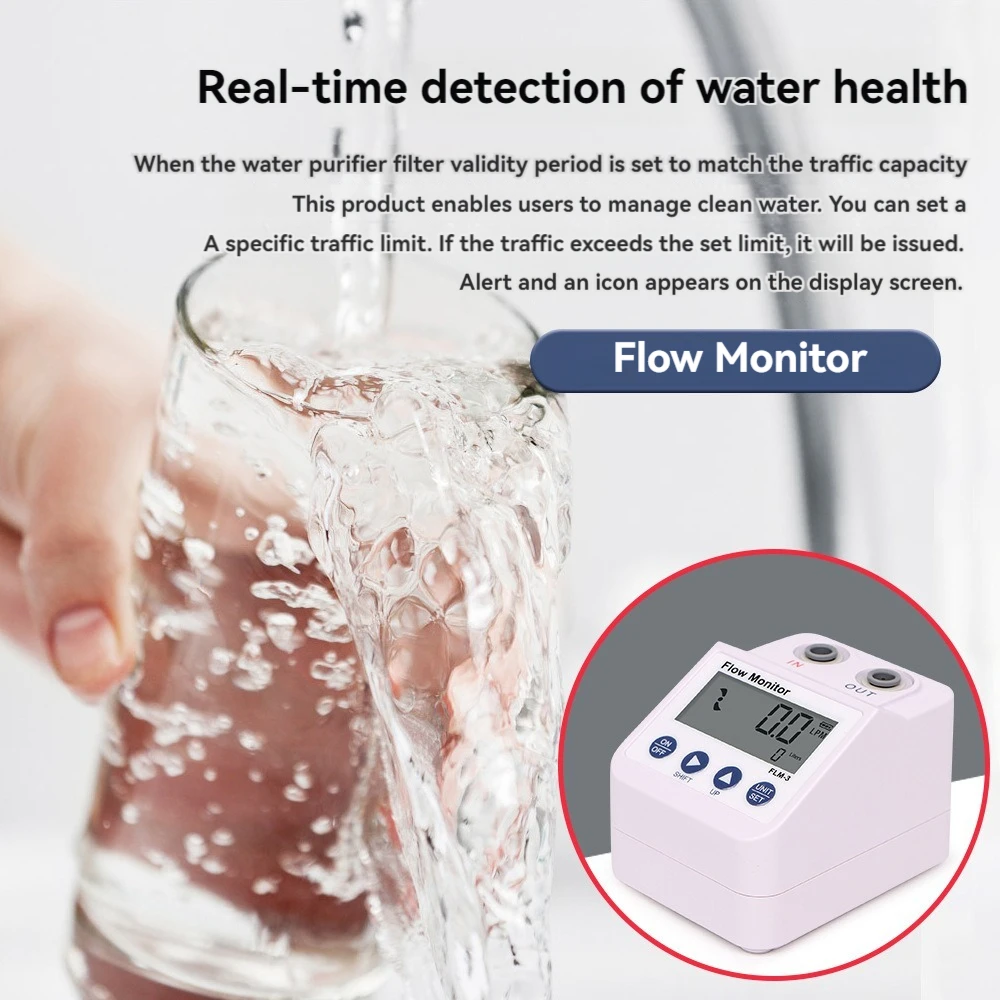 RO Pure Water Machine Flow Meter FLM-3 Digital Water Purifier Filter Cartridge Usage Cycle Detection Instrument Tool