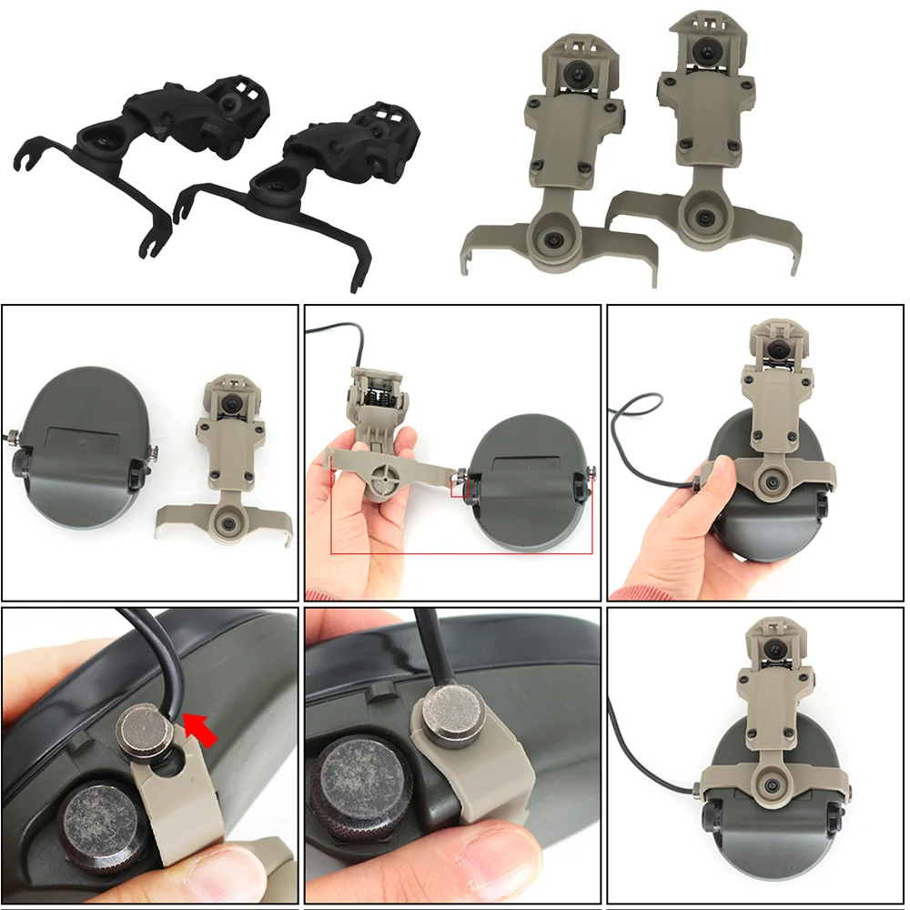 TS TAC-SKY Tactical Helmet Rail Adapter Mlok Helmet Mount  Compatible with Tactical Airsoft  MSA SORDIN  Shooting Headset