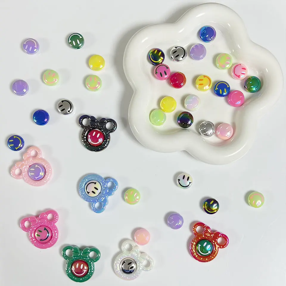 Love Heart Smiling Happy Face Oblate Kawaii Beads For Jewelry Making DIY Decoration Earrrings Bracelet Necklace Hair Accessories acrylic beads,glass beads,stone beads,imitation pearl beads,wood beads,plastic beads,acrylic craft beads,abs beads,letter beads,resin beads