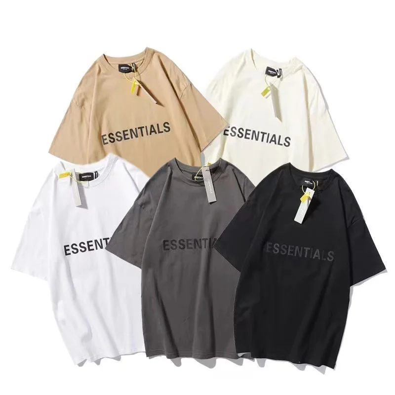 

Essentials Summer T-shirt Men's and Women's Printed Best Quality Letter Logo Short sleeved Summer Large T-shirt Top