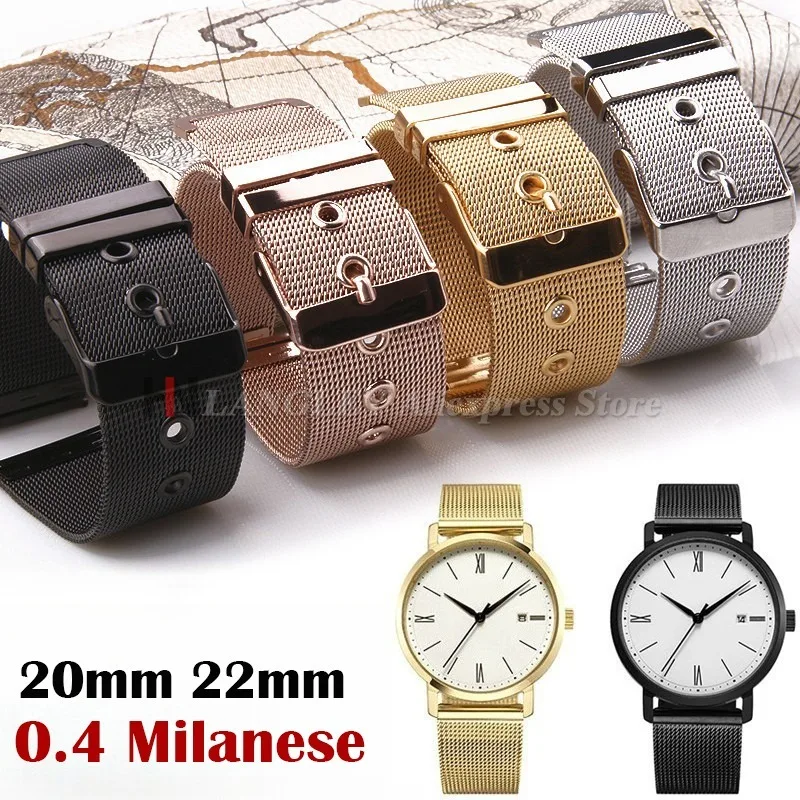 Elegant Milanese Mesh Stainless Steel Watch Band with Quick Release, 1.5mm Thickness