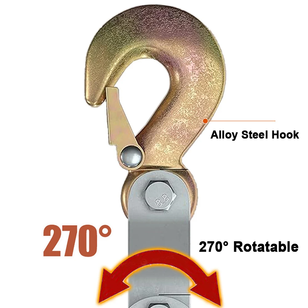 Swivel Pulley Rope Pulley Hoist 270&deg; Rotatable Rope Pulley Block Crane Heavy Duty Polyethylene Rope Pulley Hoist Manual Lifting Device Effortless Lifting