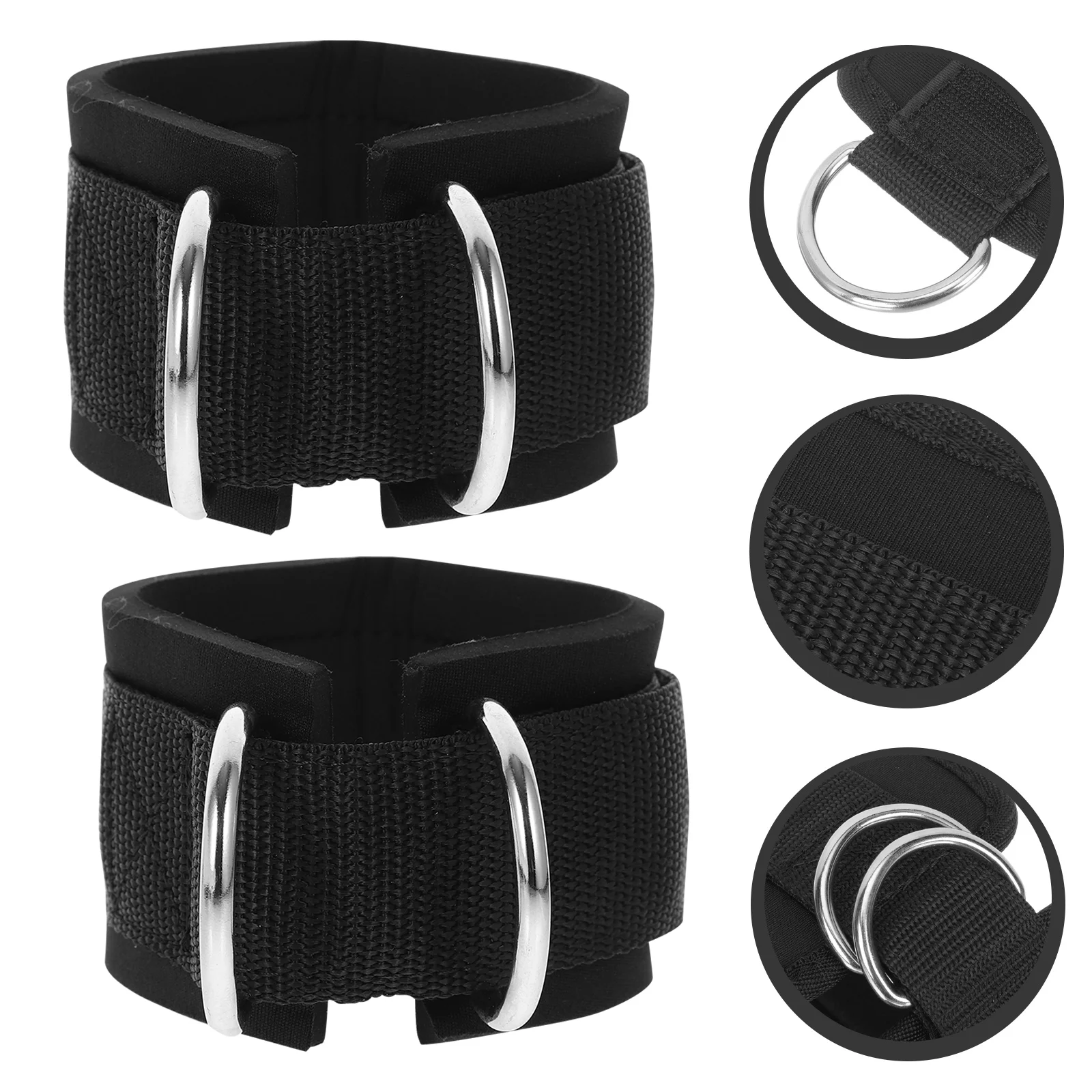 

VORCOOL Ankle Straps Padded D-ring Ankle Cuffs for Gym Workouts Cable Machines Leg Exercises with Carry Bag (Black)