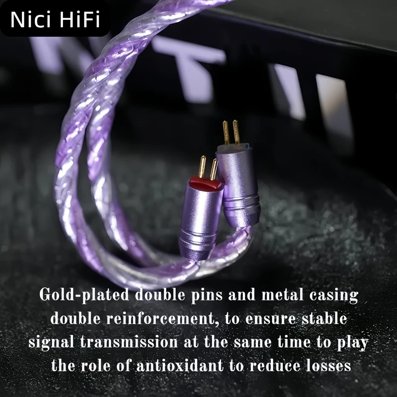 Nici HiFi-30 6 コアケーブルインイヤーヘッドフォン延長ケーブル 3.5