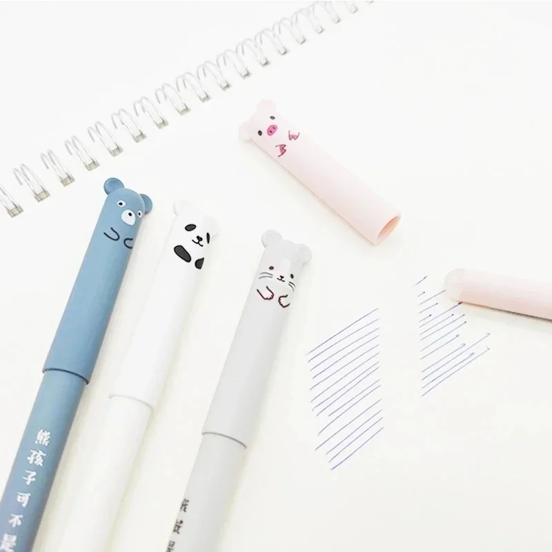 Erasable Neutral Pens 0.5mm Bear Design Set for Students