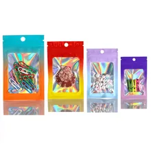 

10pcs Gradient Laser Opp Bags Smell Proof Mylar Bags Resealable Ziplock Plastic Foil Pouch Bag for Jewelry Display Packaging