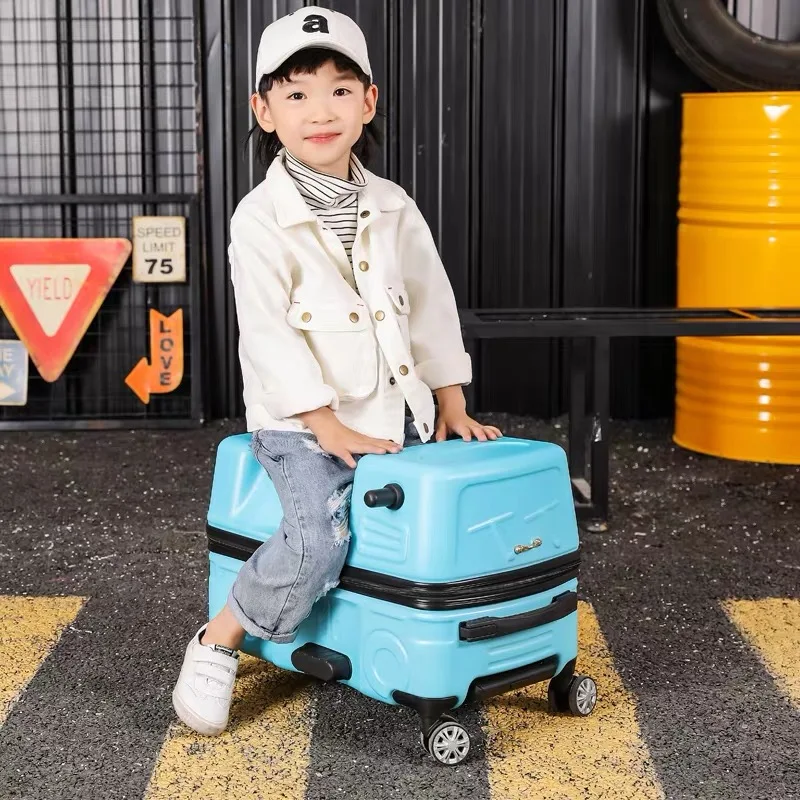 New Model Kids Hard Shell Luggage Kids Travel Riding Suitcase with motor  Wheels-Airwheel SQ3 