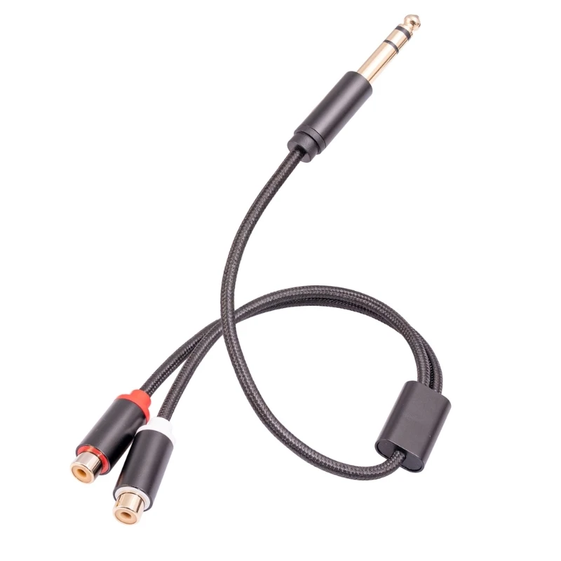 

Bi-Directional 2 RCA to 6.35mm Splitter Cable Minimal Loss Cable Corrosion Resistant Cable Wire Replacement