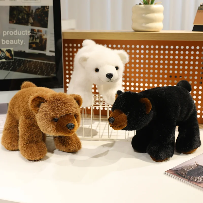 Kawaii Tricolor Bear Plush Toys, Movie Stuffed Animals, Cute Pillow, Polar Bear Dolls for Kids, Birthday Gifts, 20cm