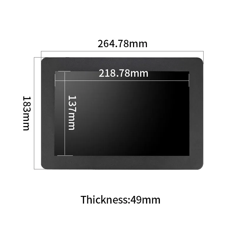 10.1 인치 1280*800 임베디드 설치 산업용 터치 모니터 LCD 디스플레이 VGA HDMI USB 저항성/용량 성 터치 스크린