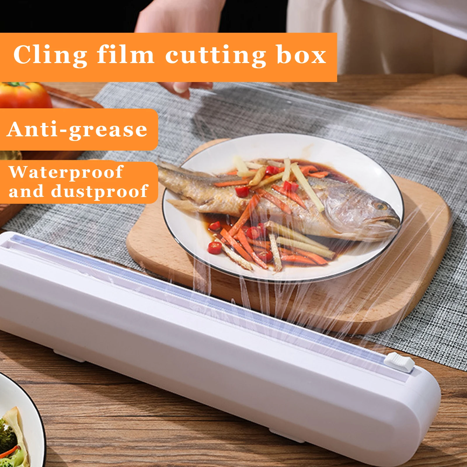 Film Wrap Dispenser Kitchen Tool Reusable Sturdy Food Cling Wrap Film Cutter No Cling Film Household Food Plastic Wrap Dispenser