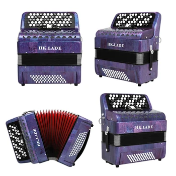 HK·LADE 62 Keys 60 Bass Accordion Multi-register Bayan Accordion with Bag Keyboard Instrument for Grading Performance/Teaching
