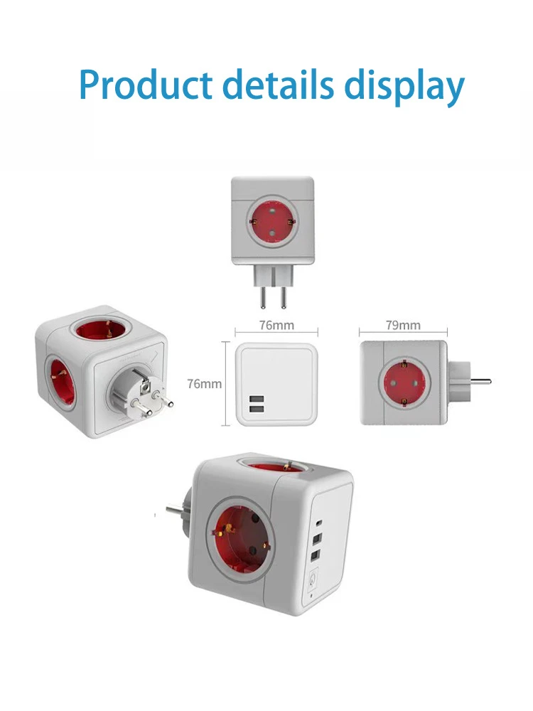 Sopend EU ÷  Ʈ, AC ܼƮ 4 , USB Ʈ 2 , CŸ 1 , 5V, 3.1A Ŀť , ÷  ѱ/ ġ 7-in-1