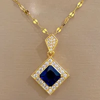 Ensemble de bijoux à géométrie exquise, collier carré, boucles d'oreilles, breloques pour dames, ensemble d'accessoires de mariée à la mode, cadeau romantique 2