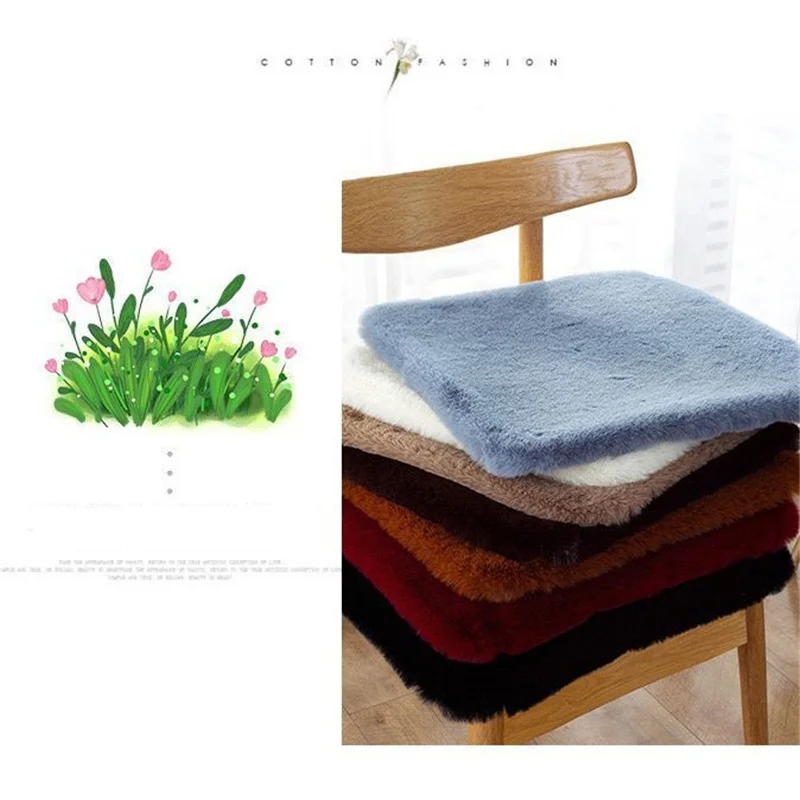Four Season Universal Breathable Plush Cushion Chair Mats Office Home Cushion Modern Simple Style Comfortable Breathable Pads 2