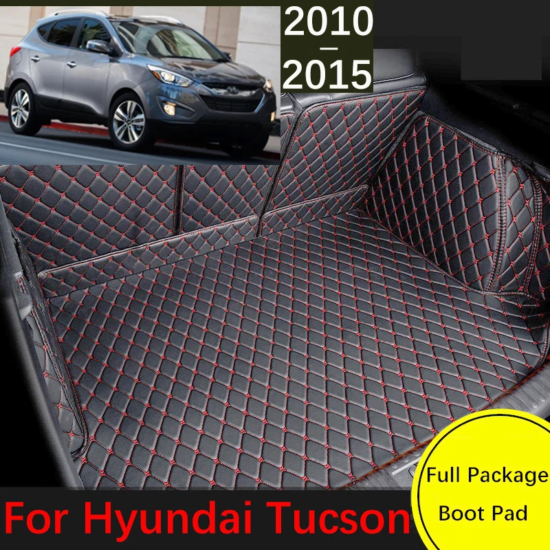 Custom Leather Car Trunk Mat For Hyundai Tucson IX35 LM 2010~2015 Cargo Liner Carpet Interior Parts Accessories Cover