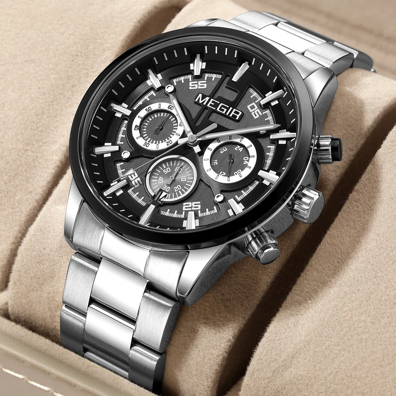 MEGIR Mens Watches Top Brand Luxury Waterproof Watch Men Fashion Casual Chronograph Military Quartz Wristwatch Relogio Masculino