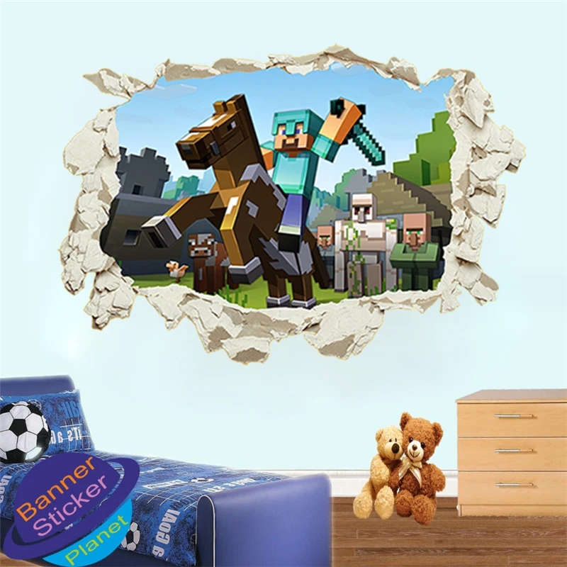 Cartoon  Games Wall Stickers For Kids Room Home Bedroom PVC Decor 3D Movie Mural Art Decals Gifts for children