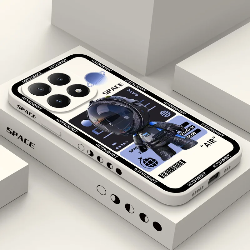 Sleek Astronaut-Themed Silicone Phone Case