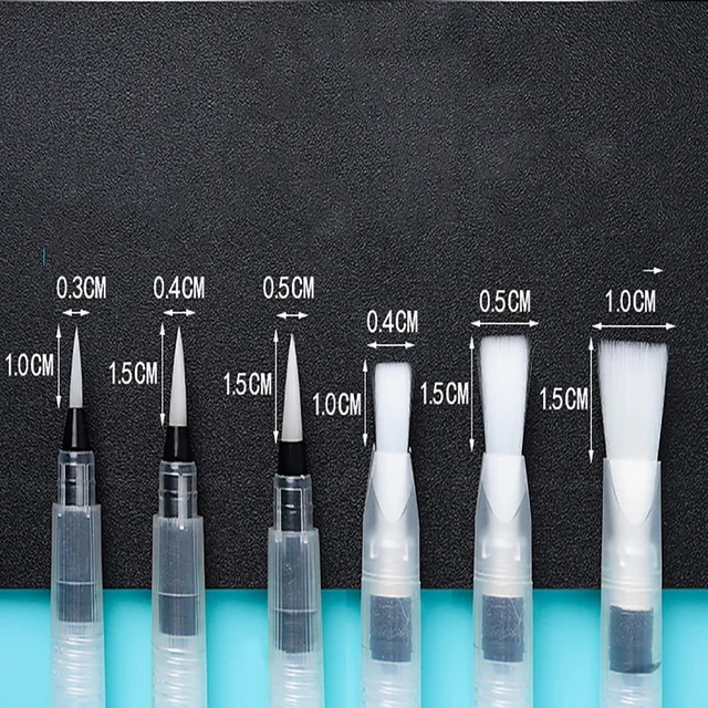 Set di pennelli per riporre l'inchiostro d'acqua autolidratante per capelli in nylon morbido per calligrafia, pittura ad acquerello, disegno, materiali artistici 4