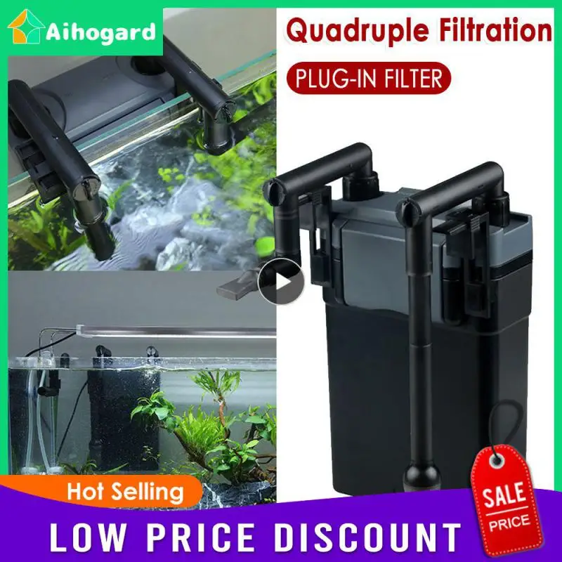 Sunsun Hang On Filter Skimmer Fino A 100 Litri Acquario 6W Filtro Multistadio Flusso Regolabile Film Olio Rimuovere Serbatoio 500L/H 20-80Cm