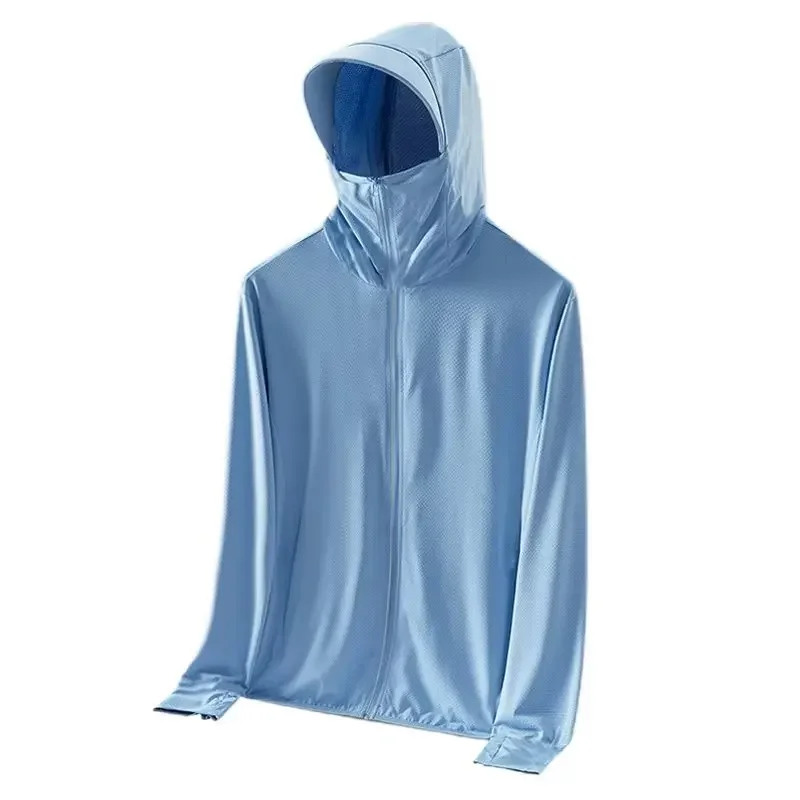 Ice Silk Sunscreen Jacket Men's And Women's Summer Ultrathin Long Sleeve Sun-Protective Clothing Anti-UV Fishing And Cycling Outdoor Wear