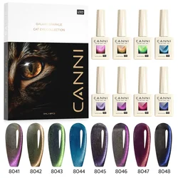 CANNI HEMA Free Black Glitter Diamond Sparkle Gel Polish - Long-Lasting Glossy Finish (Fk cat eye kit)