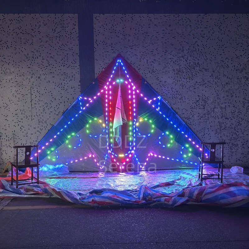 DDDZ 6 square Big Triangle night LED airplane ripstop nylon delta kite military 544 umbrella fabric delta night kite with lights Sb3461312b5cf4c92b09888b58266628cu