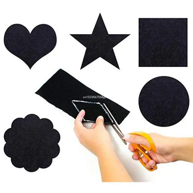 Black Felt Fabric Adhesive Sheets with Sticky Glue Back for Art & Crafts