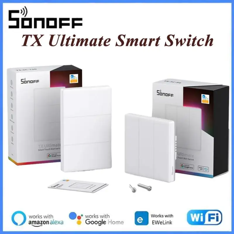 Sonoff Tx Ultimate Ewelink Wifi Eu Smart Wall Switch Full Touch Access Led Light Edge Multi-Sensoriale Funziona Con Alexa Google Home