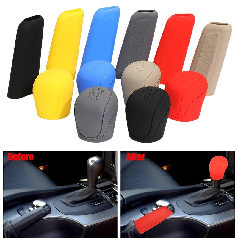 Hand Brake Cover Universal Anti-slip Car Handbrake Cover Manual Gear Knob Cover Easy To Clean Abrasion Resistant Scratch Resistant Auto Parts